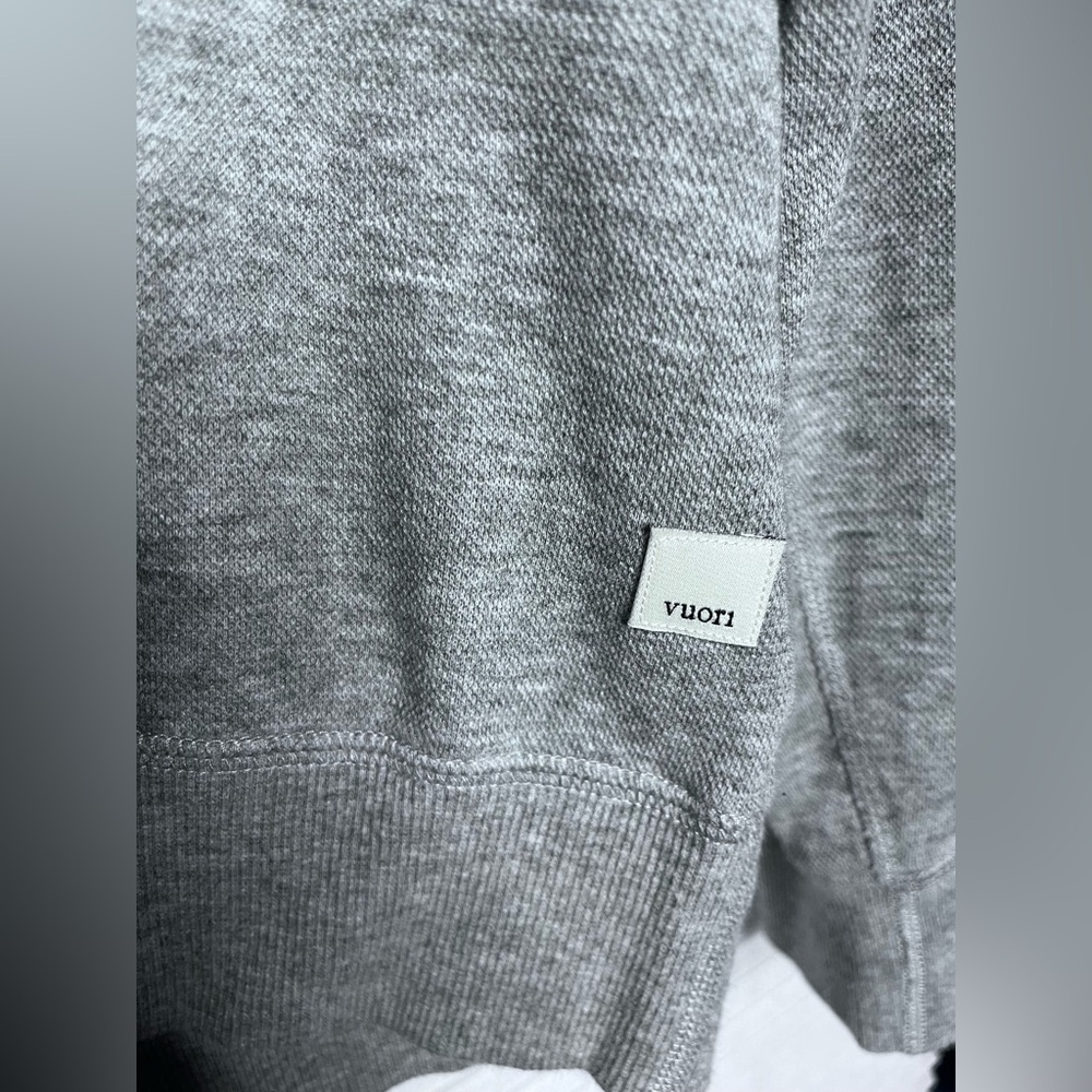 Vuori Men’s Jeffreys Pullover Shirt Side Zip Pocket Heathered Grey Size Large - Picture 8 of 12